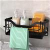 Koolkasa Organizer per lavello - Porta Spugne Lavello da cucina con porta strofinacci e vaschetta di scarico automatica - Nessuna perforazione (nero)