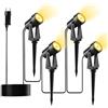 Pogestrand Faretto Led da Esterno, 14M/46FT Confezione da 4 Faretti LED Paesaggistici con Luce Warm White 3000K 27V per Giardino & Impermeabili IP65 per Esterno