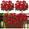 BlueCloudy 6 fiori artificiali per esterni, geranio finto per esterni, gerani finti in plastica, fiori di seta, piante artificiali per esterni, resistenti ai raggi UV, per interni, giardino, balcone