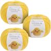 Utopia Crafts Amigurumi, filato di cotone DK per uncinetto e lavoro a maglia, 50% cotone, 50% misto acrilico, 3 confezioni da 50 g (giallo)