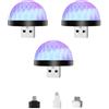 Lancoon - Confezione da 3 mini luci da discoteca USB, luce stroboscopica attivata dal suono con controllo del telefono cellulare per decorazione della stanza, compleanno, DJ bar (nero)