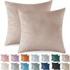 Ystyle Federe Cuscini Divano 60x60 2 Pezzi, Copricuscino Natalizie in Velluto, Copricuscino Divano Lavabili e Resistenti Anallergico Antiacaro e Traspirante con Cerniera Nascosta, Rosa Grigio