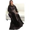 Catalonia Classy coperta in pile con maniche, micro peluche morbido visone coperta da indossare, soffice coperta, plaid maniche per uomini, donna, fidanzata, moglie, 185 x 130 cm, Regalo, Marrone