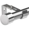 Aiitomg Bastone Tenda Estensibile Asta per Tende Bastoni per Tende con Supporto per Soggiorno Camera 84-185CM(Argento Φ25mm)