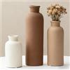 JXCBXJ Set di 3 Vaso in Ceramica,Vaso Deco Estetico Neutro Boho Scandinavo Vasi di Fiori Decorazione, arredamento moderno della fattoria,per soggiorno,tavolo,scaffale,ingresso (Marrone Multiplo)