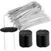 HEYOUTH 50 Picchetti Telo Pacciamatura e 50 Rondelle,Ancoraggi a Terra Giardino,Picchetti Giardino in Acciaio Inossidabile Zincato,per veli da Giardino, veli da Erbacce,Recinti e Tende,150x40mm, Ø 2,5 mm