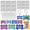 ZGDYi Stampi in Silicone per Resina a Forma di Osso Cane, 2 Misure (5cm E 4cm) con 15 Portachiavi e 15 Anelli Jump Ring, Stampo per targhette per Animali Domestici, DIY Portachiavi Ciondolo Cane