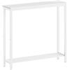 YATINEY Consolle Ingresso, Tavolo da Ingresso, Tavolo Console Stretto a 2 Livelli, Tavolino Dietro Divano, con Struttura in Metallo, per Soggiorno, Corridoio, Bianca XCT03WW