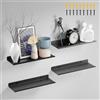 PAVSTINE Scaffale da Parete in Metallo 4 Pezzi, Mensola 30 cm Profondità, Mensole Nere da Muro, Libreria Sospesa, Porta Vinili da Parete, Floating Shelf per Salotto, Cucina, Cameretta, Ufficio