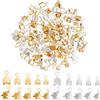PH PandaHall 5 Dimensioni 18k Placcato Oro Catena estremità 200 PCS Strass Impostazioni Coppa Catena Connettore A Crimpare estremità del Cavo per Bracciale Catena Gioielli, Oro/Argento
