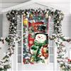 SULOLI Decorazione Porta Natale,90 x 180 cm,Addobbi Porta d'Ingresso di Natale da Appendere per Casa Interni ed Esterni (Snowman)