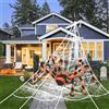 OHHXGK Decorazioni di Halloween Ragnatela, 125cm Grande Ragno + 5m Ragnatela Triangolare + 40g Ragnatela + 20 Mini Ragno, Ragnatela di Halloween Decorazione per Interni ed Esterni