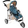 Bayer Chic 2000 - Passeggino per bambole Lola, carrozzina per bambole fino a circa 50 cm di dimensioni, passeggino da jogging, passeggino per bambole, asterischi beige-turchese