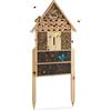 Relaxdays Casetta per Insetti XL da Terra, Nido per api, crisope, Coccinelle in Legno HxlxP: 79 x 49 x 12 cm, Beige