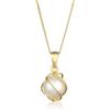Elli Collana da donna con ciondolo a spirale, perle sintetiche, in oro giallo 375, lunghezza 45 cm, 45 cm, Sfaccettatura, Perla