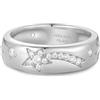 ANIA HAIE Anello da donna Melodic Poet Celestial Chunky, in argento Sterling con incisioni a forma di stella e luna, con zirconi, misura EUR 54, confezione regalo inclusa