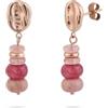 Tamaris Orecchini - Orecchini in acciaio inox con pietre naturali colorate - IP oro rosa - 3,1 cm - Impermeabile e delicato sulla pelle