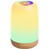 UPXNBOR Lampada da comodino a LED touch dimmerabile, lampada da tavolo senza fili con timer e gancio, ricarica USB, venature del legno, luce notturna per camera da letto