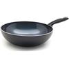 GreenPan Torino 28 cm/3,6 litre Padella Wok in Ceramica Antiaderente Sano, Senza PFAS, Induzione, Lavabile in lavastoviglie, Adatta al forno fino a 160°C, Nero