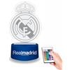 WONDEE Lampada Led 3D Real Madrid Con Telecomando Multicolore Per Decorazione e Luce Notturna Cameretta Bambino, Atmosfera Notturna Rilassante, Regalo Calcio Real Madrid Bambino