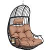 YITAHOME Poltrona sospesa per uova, portata 150 kg, in rattan, con cuscino e supporto per bevande, per giardino, terrazza, balcone, soggiorno, marrone