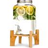 Avilia - Dispenser Bevande in Vetro 8 Litri con Rubinetto in Acciaio Inox per Acqua e Bibite, Grande Capacità per Casa ed Eventi, Utilizzo con Infusore Integrato, Design Elegante