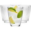 Glasmark Krosno 1992 Bicchieri per Acqua, Succhi e Cocktail 330 ml - Set da 6 Pezzi - Trasparenti, Rigati - Set di Bicchieri Bassi per la Casa e la Ristorazione