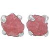 Starborn Orecchini a bottone con pietre dure rodonite grezze Starborn in argento sterling 925