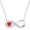 LOUISA SECRET Collana Donna Argento 925, Ciondolo Cuore Infinito con Opale, Gioiello Ipollergenico 45+5cm, Regalo per San Valentino/Compleanno/Mamma (ARGENTO-Rosso)