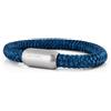 Akitsune Portus Bracciale in Corda Nautica | Braccialetti con Chiusura a Capsula Magnetica Donna Anchor Men Maritime - Argento Opaco - Blu Navy 20 cm
