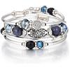FULU AUTUMN Bracciale in perle d'argento da donna, braccialetto avvolgente in pietra multistrato regalo di gioielli fantasia per la mamma il giorno del Ringraziamento, Taglia unica, Bronzo