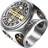 OIDEA Anello Croce di San Benedetto: Anello per Uomo Religioso Maschile dell'Ordine del Diavolo, in Acciaio Inox Ipoallergenico, Taglia 17 a 30 - Per Uso Quotidiano e Regalo, #13(70mm)=ES30, Acciaio
