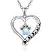 KINGWHYTE Collana con ciondolo a forma di zampa di cane, in argento Sterling 925, con impronta di zampa, gioielli regalo per amanti degli animali, donne e ragazze, regalo di compleanno, 22mm, Argento
