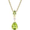 Ivy Gems Pendente a goccia in oro giallo 9 kt con peridoto e diamanti, su catenina da 46 cm, Oro