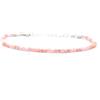 Eloboe essence Bracciale opale rosa pietra naturale 2 mm di spessore argento sterling regolabile da 16 mm a 19 mm