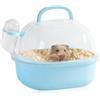 GOMETY Trasportino per criceti con bottiglia d'acqua, 20 x 18 x 19 cm, trasportino portatile per piccoli animali, gabbia con fessure di ventilazione, trasportino per gerbilli, topi, criceti nani (blu)