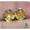 SBI Gems 3.20 Cts Naturale Limone Quarzo Rotondo Checker Taglio Paio 8 MM Verde Oro Gemme