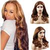 Creuost Parrucca in capelli umani da 28 pollici Body Wave 4 x 1 in pizzo svizzero parrucche da donna senza processi brasiliani vergini Pre Plucked with Natural Hairline P4/30 Highlight Brown