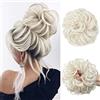 SARLA Chignon da donna, sintetico, extension per chignon, coda di cavallo, biondo platino