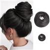 BKEPDY Chignon Facile Finto Per Capelli Finti Extension Coda Chignon Extension Capelli Accessori Per Acconciatura Raccolto Elegante Donna Ragazza Spessi Sottili (Nero)