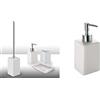 Gedy Queenstown 4 Pezzi, 1 Porta Solido, 1 Scopino WC, 1 Dispenser Sapone, 1 Portaspazzolini da Bagno & Queenstown Dosasapone, Misure e Peso: 16, 5X6,5 CM & 0,48 kg