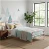 FurnitureR Telaio per letto singolo in metallo, telaio per letto colorato con telaio a doghe e testiera del letto, letto per camera da letto, letto Junior, adatto per 190 x 90 cm materasso, rosa