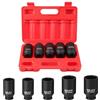 Faankiton Set di 5 chiavi a percussione, dadi da 1/2, 30/32/34/35/36 mm, set di chiavi a bussola, dadi a percussione, acciaio al cromo vanadio, 6 punte, set di chiavi a bussola