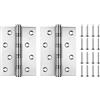 YiLUXmyyxgs 2 PcsCerniere per Legno Pesanti, Cerniere per Porte InterneCerniere a Molla per PorteCerniere Porte Acciaio Inox, Cerniere Pieghevoli a Sfera, Cerniera a Vite per Ante Finestre Cassetti (100x73x2mm)