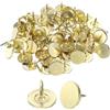 QUARKZMAN 60pz Chiodi per Tappezzeria, Chiodi a Testa Piatta da 11mmx10mm per Mobili Decorativi per Divani Chiodi a Pressione per Testate, Oro