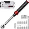 MOVECRAB Set di 15 chiavi dinamometriche per bici, chiave dinamometrica da 1/4, 3-25 N·m / 2,21-18,43 ft·lb con 72 denti regolabili in entrambe le direzioni per la manutenzione di MTB e bici da strada