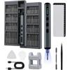 Hixava 72 in 1 Cacciaviti Precisione Set Cacciavite Elettrico di Precisione Mini Kit di Riparazione Portatile con 64 Punte Magnetiche con Luce a LED per Occhiali Cellulari Orologiaio Elettronica