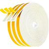 Gvolatee Guarnizione Finestra 12mm X 6mm, Nastro Sigillante Autoadesivo, Paraspifferi Porta Finestre, Striscia di Schiuma per Anti Freddo, Isolamento Acustico, Anti-Collisione (5M X 3 Rotoli)