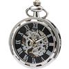 SEWOR unico volto vento meccanico della mano orologio da tasca (nero argento)