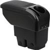 ZENVI Braccioli Compatible with Ford Fiesta Braccioli 2008-2016 Console Centrale Organizer Immagazzinaggio Scatola Utilizzabile Per Autisti Supporto Gomito Doppio Spazio Archiviazione(Stile Nero)